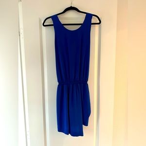 Blue silk dress